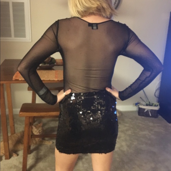 🌜⭐️ASOS BLACK SEQUIN MINI ⭐️🌛 - Picture 2 of 2