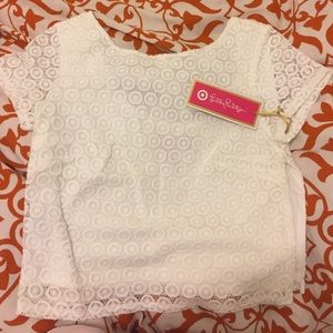 Lilly for target eyelet white crop top