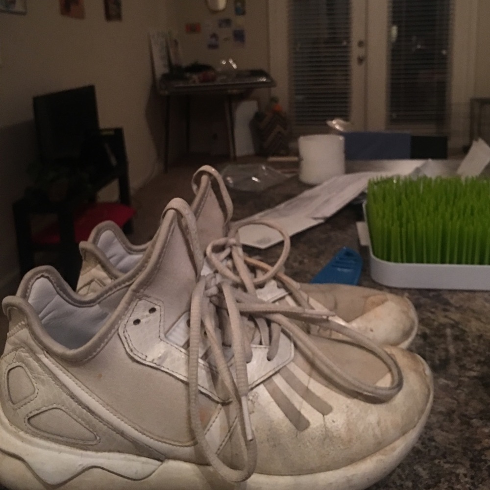 ADIDAS ALL WHITE TUBULARS