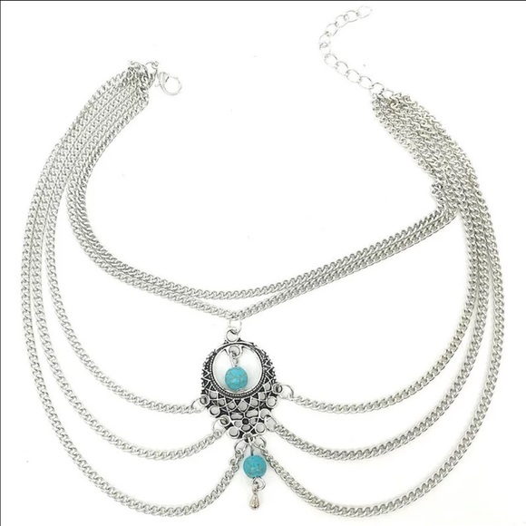 2 Boho Beach Turquoise Foot Bracelets - Picture 2 of 2