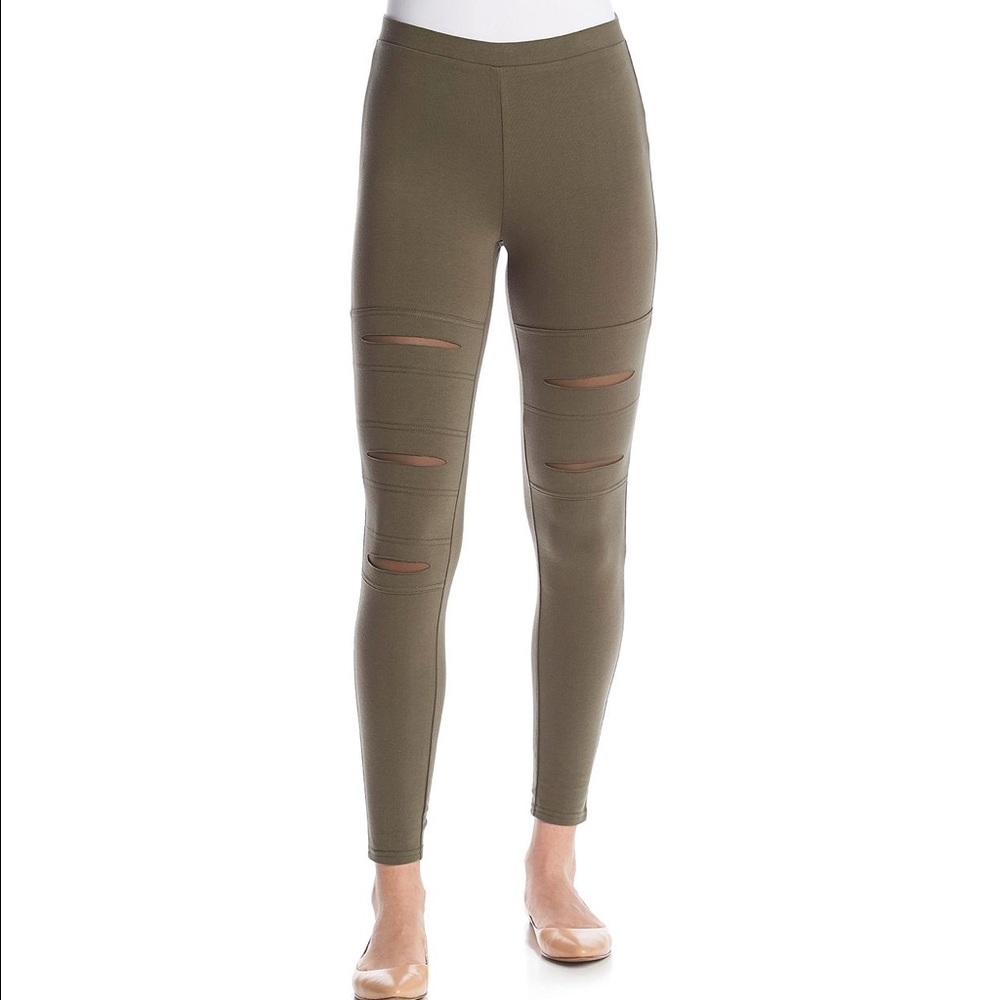 no comment Destructed Mesh Leggings