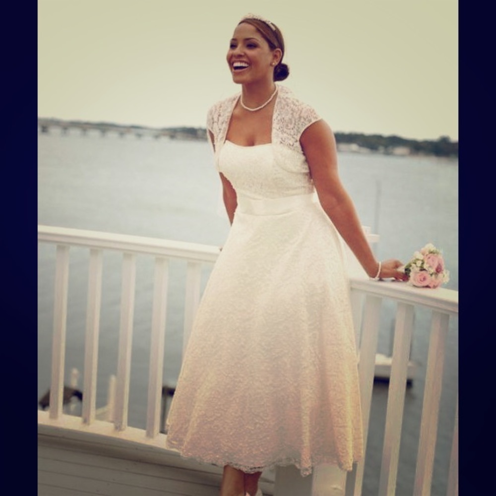 Davids Bridal - tea length wedding dress