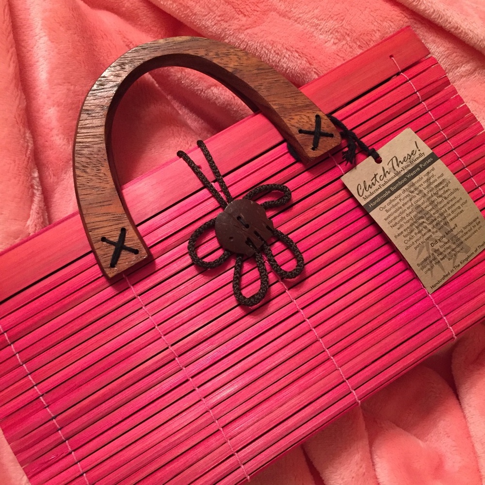 Beautiful Pink Bamboo Bag
