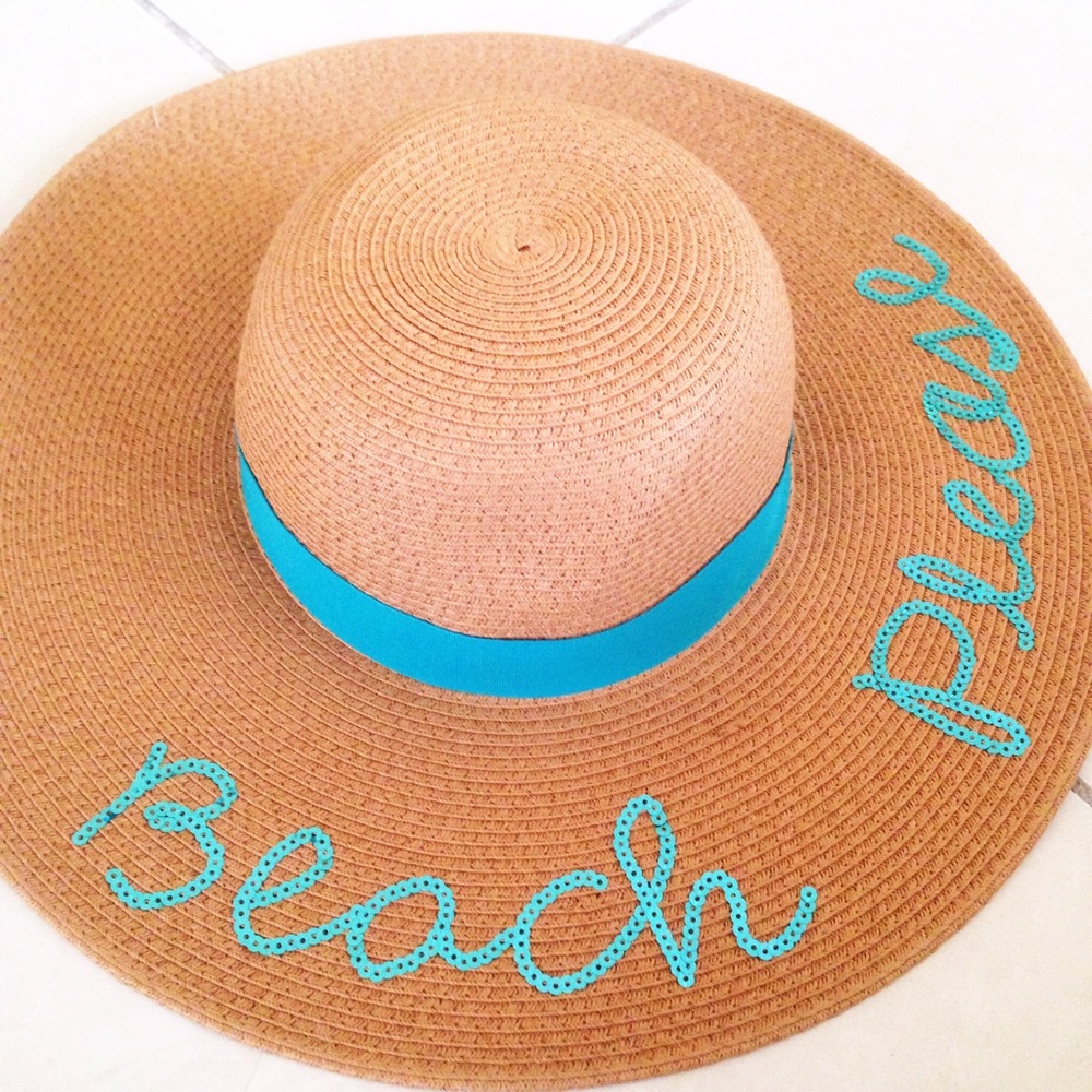 Beach Please Floppy Beach Sun Hat NWOT