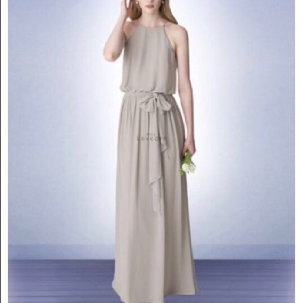 Gray floor length formal dress