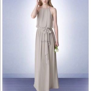 Gray floor length formal dress