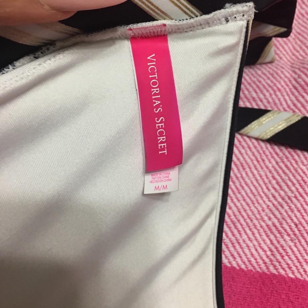 VS swim suit black , white and gold stripes - Picture 2 of 3