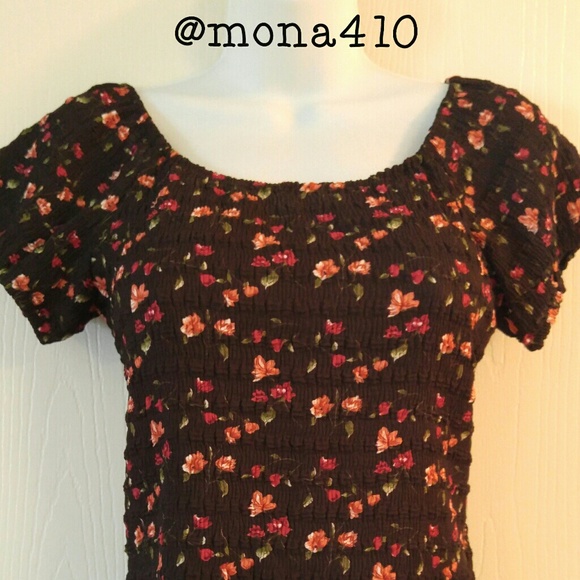 Brown Stretch Crop Top - Picture 2 of 5