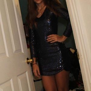 Blue Sequin Dress