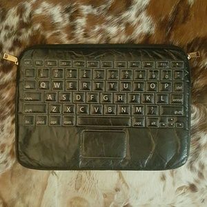 Rebecca Minkoff black leather 15" laptop case