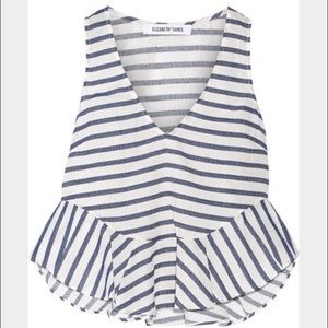 Elizabeth & James Chester Striped Poplin Crop Top
