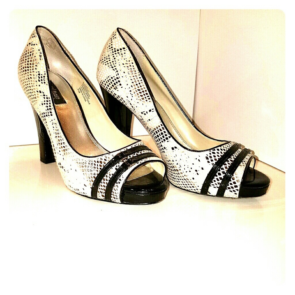 Black and white heels