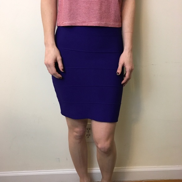 BCBGMaxAzria Dresses & Skirts - BCBGMaxAzria Royal Purple Bandage Midi Skirt