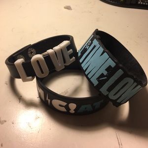 3 black silicon bracelets