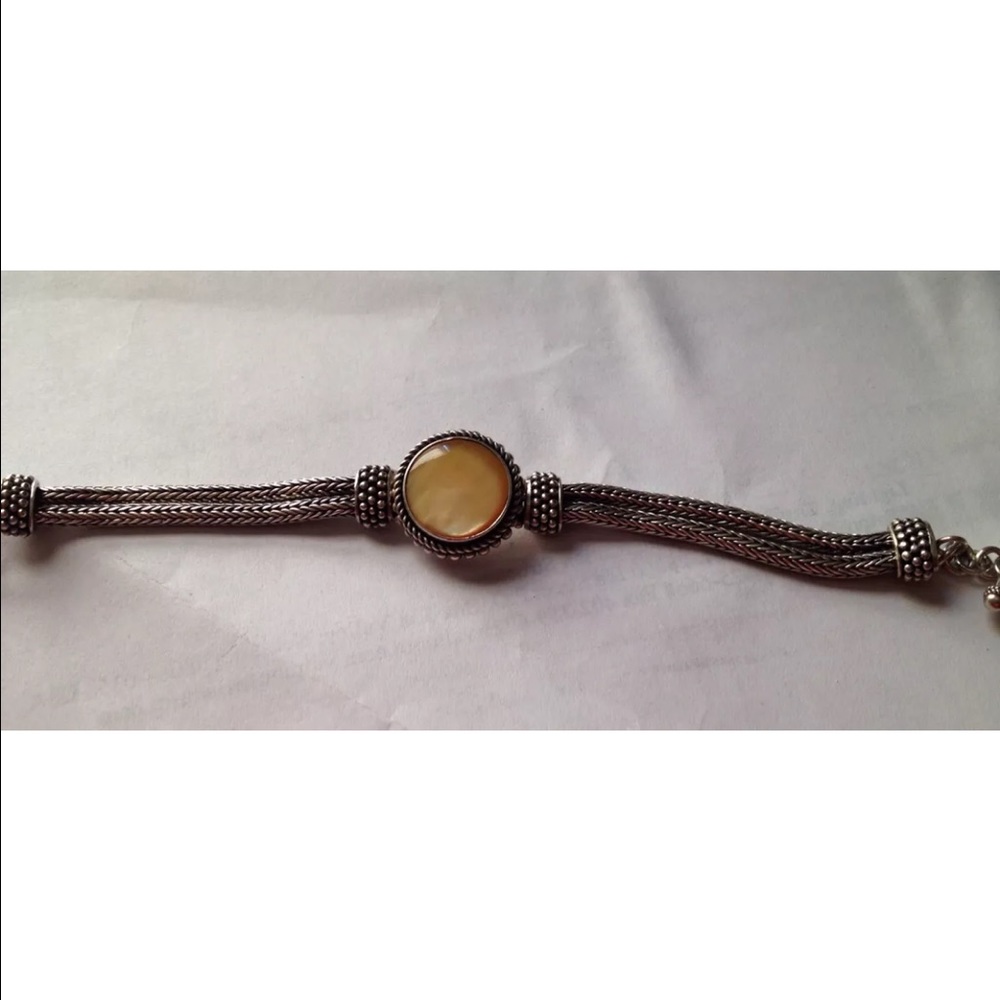 Golden Mother of Pearl artisan crafted bracelet