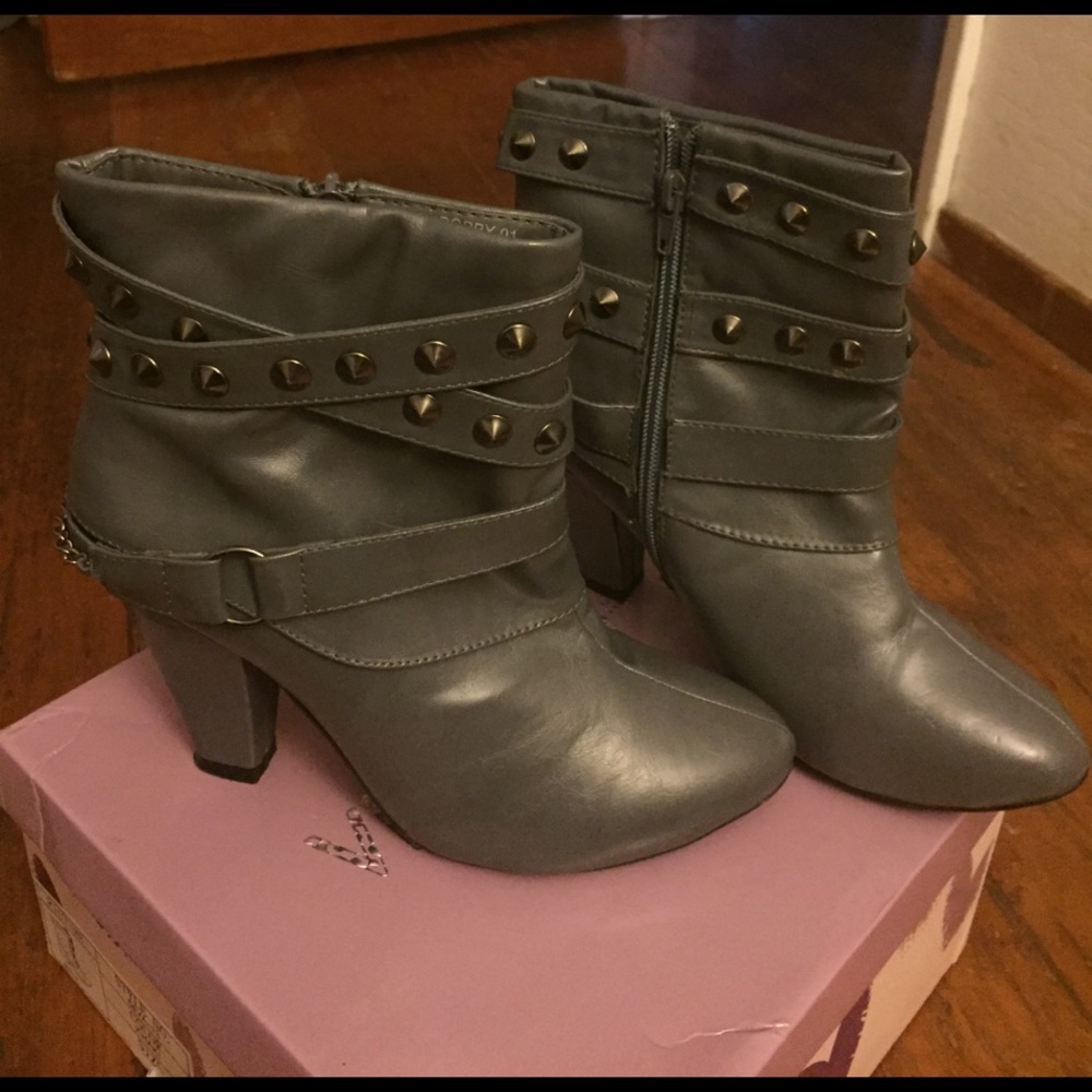 Studded Grey Booties