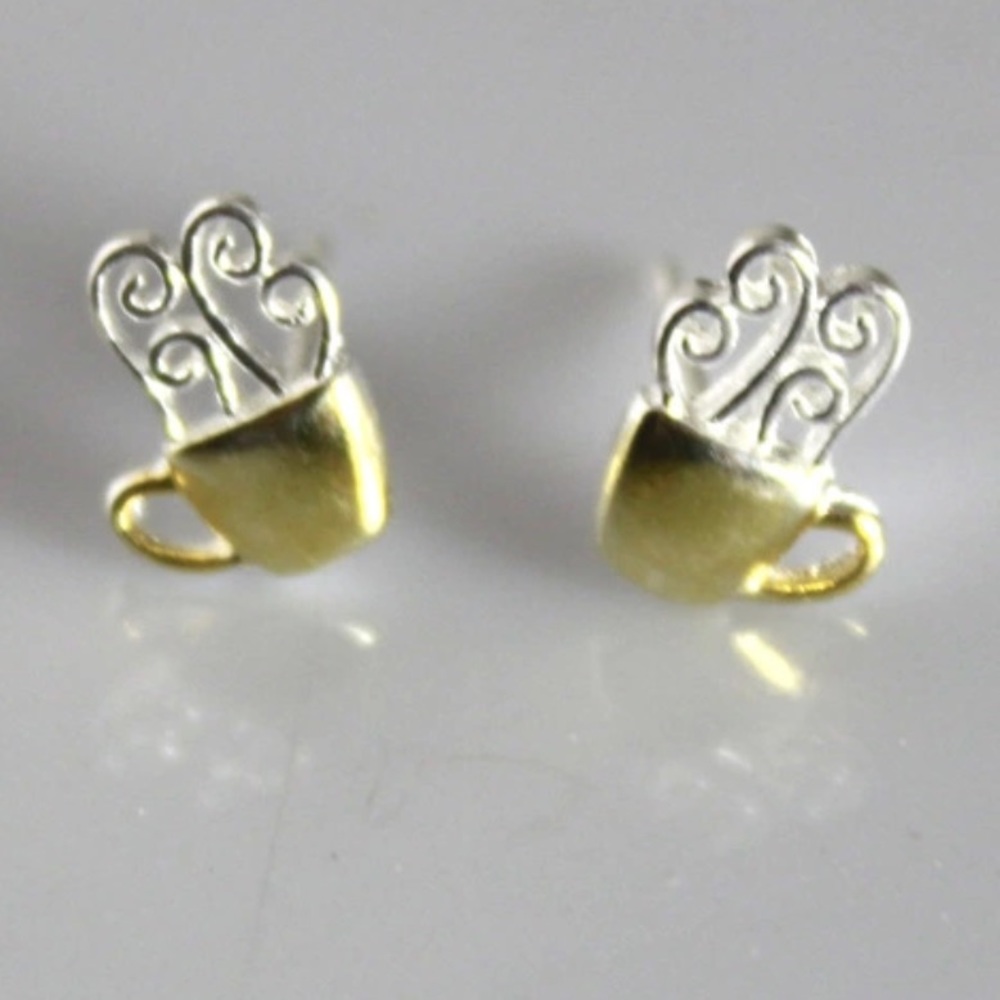 ☕️ Java Jive 925 Sterling Silver Coffee Studs ☕️
