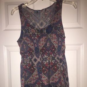 Multi colored patterned tank top