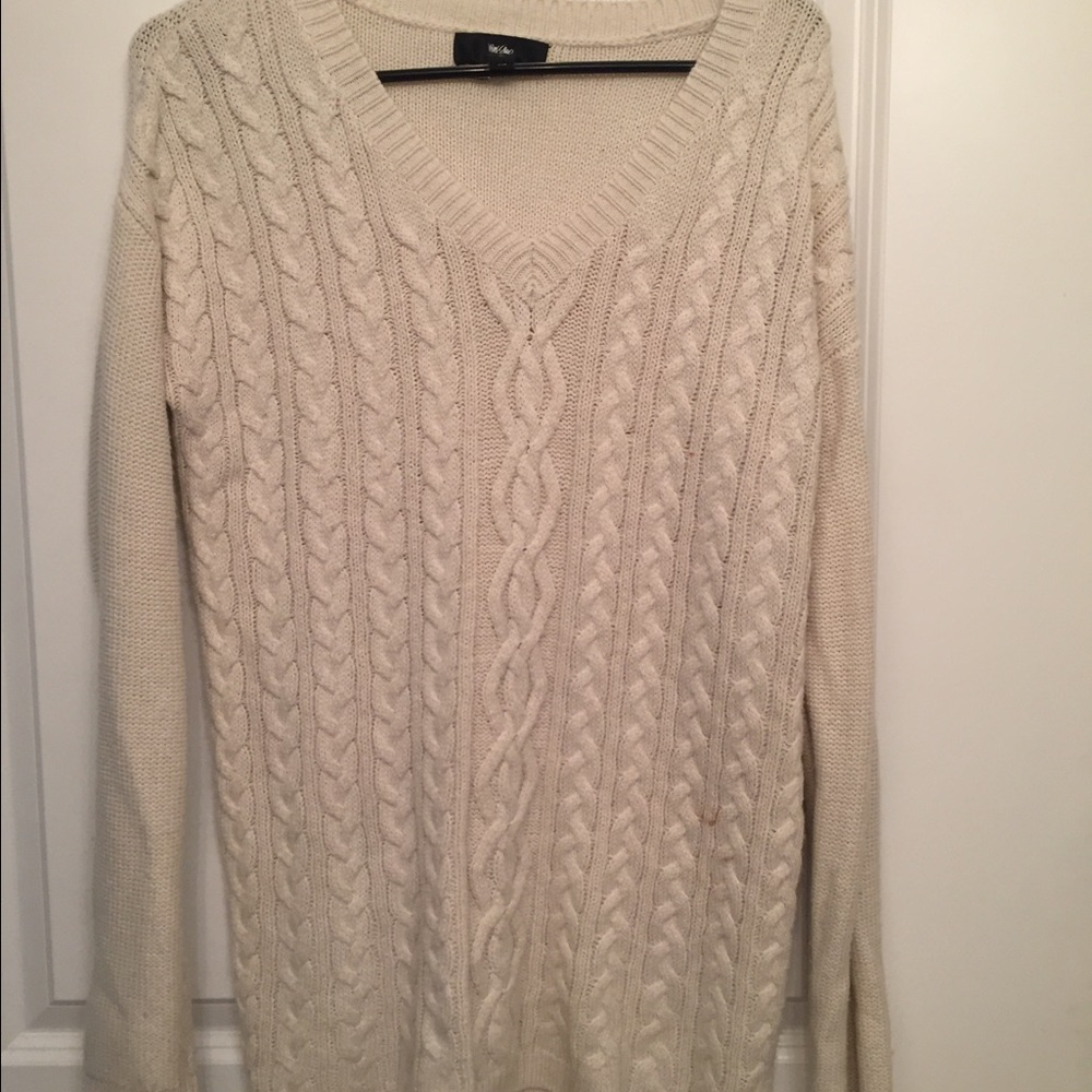 Cream cableknit sweater