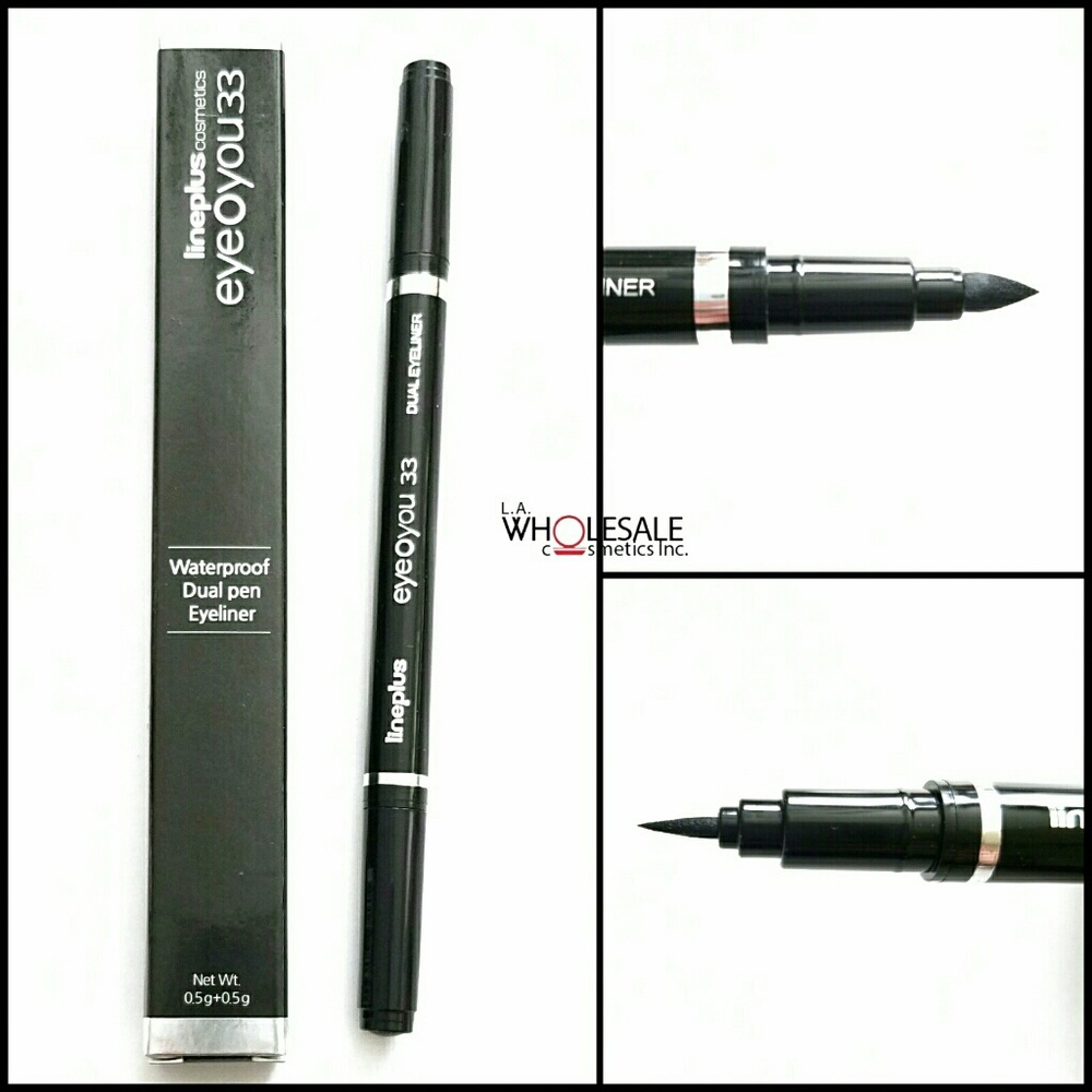 Black Waterproof Dual Liquid Eyeliner Pen K-Beauty