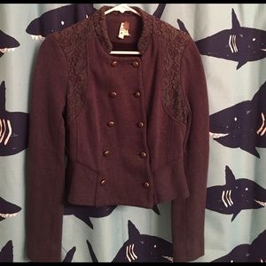 Free People women's navy military inspired sweater