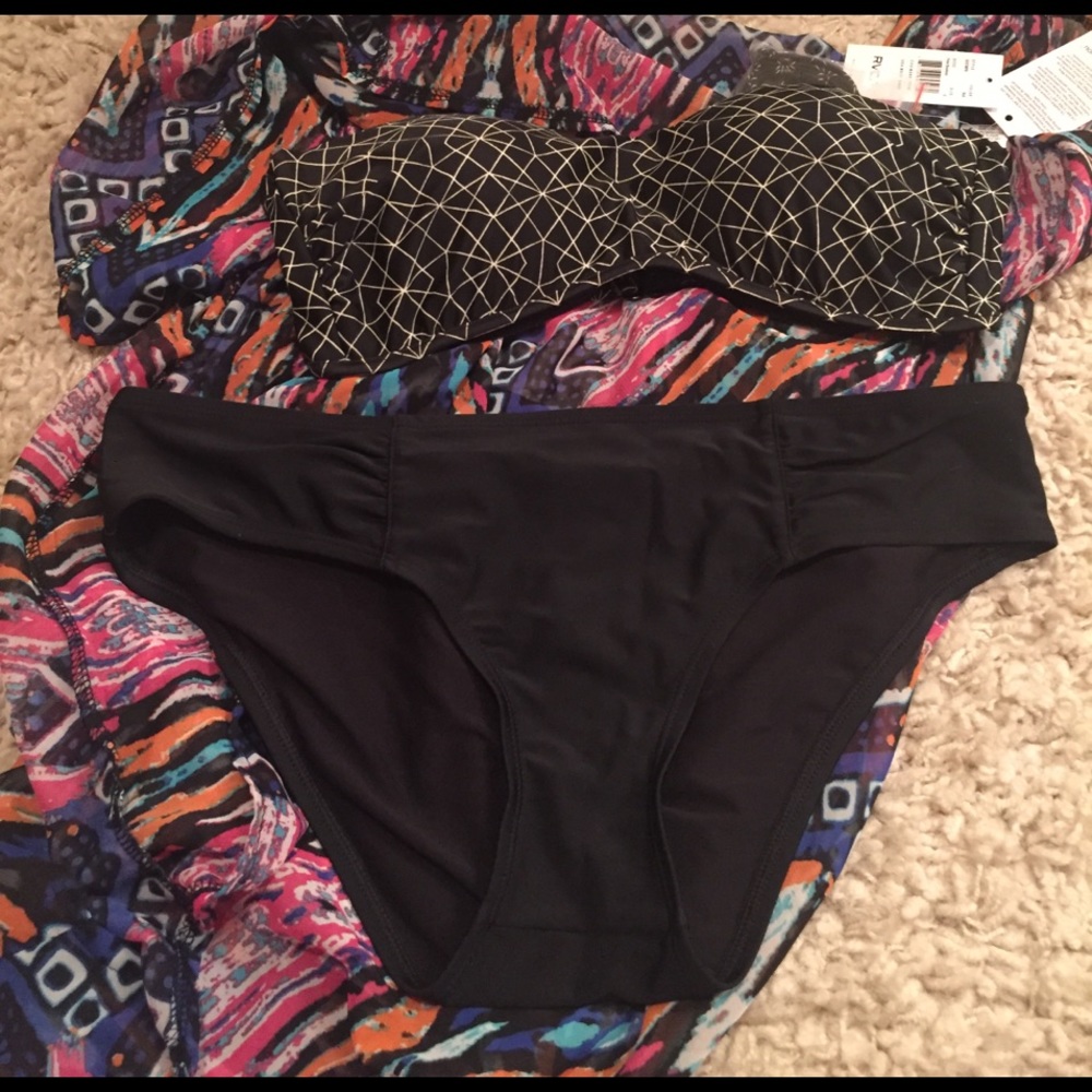 NWT RVCA palm bandeau bikini top