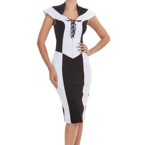 Black and white wiggle dress
