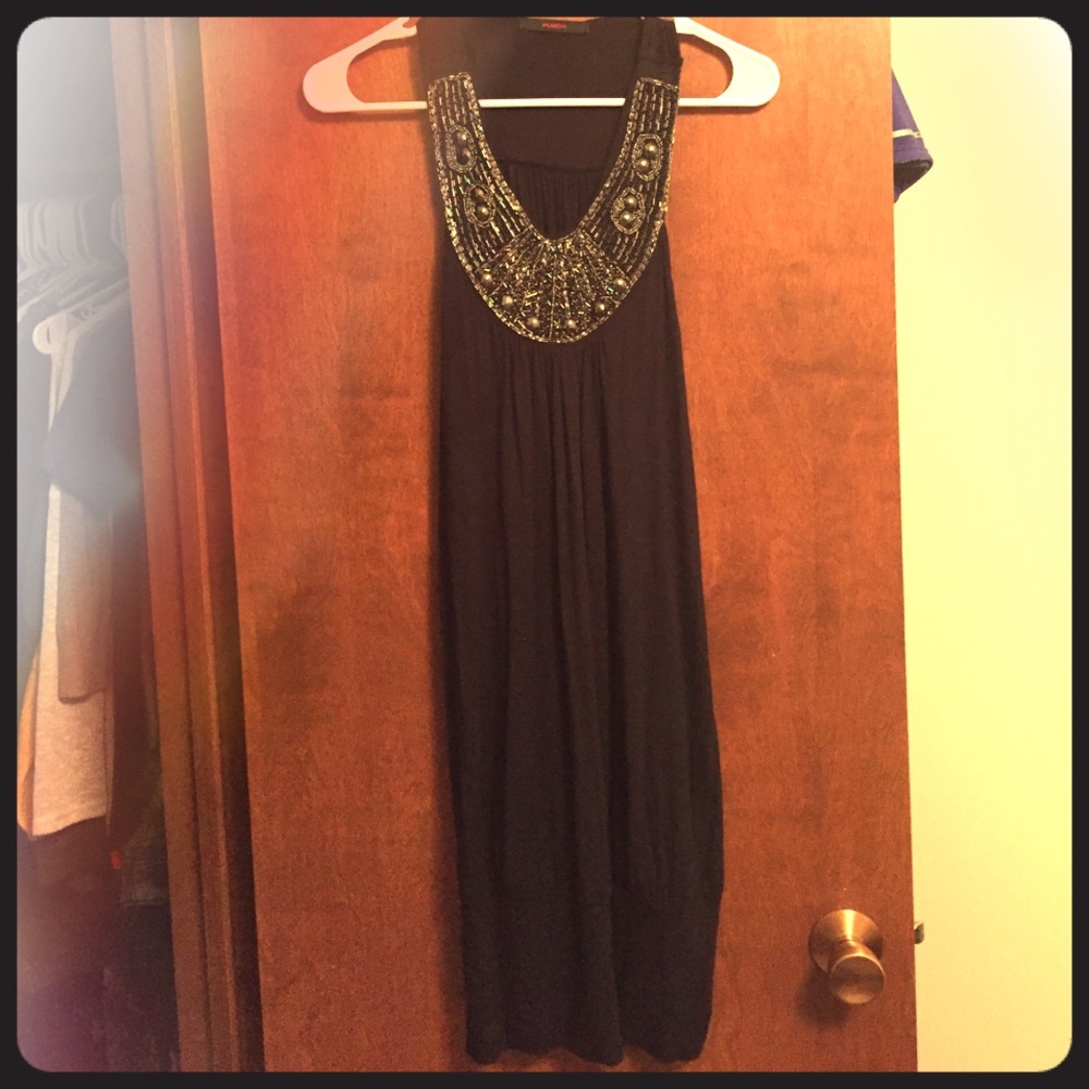 Beaded black dress!