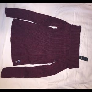 Hollister burgundy off the shoulder sweater