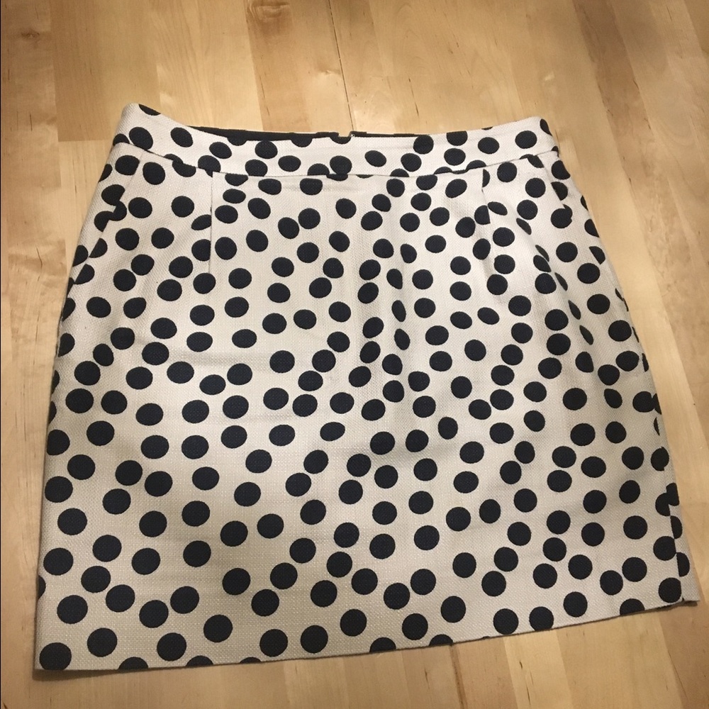 J Crew Polka Dot Linen Skirt
