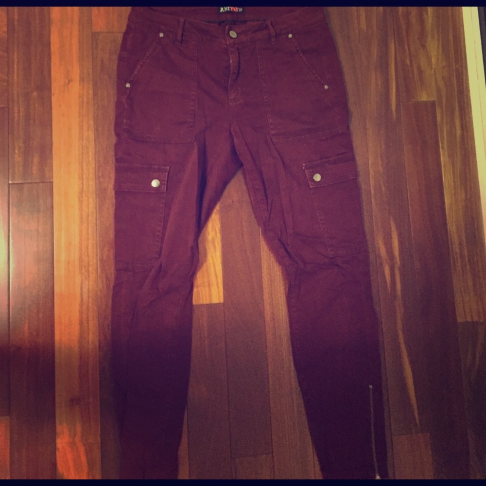 Burgundy jeans