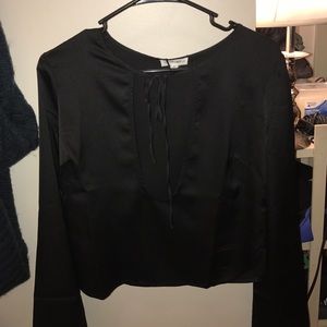 Deep Swoop Long Sleeve Blouse