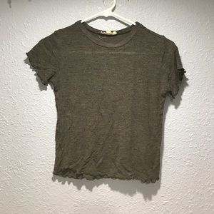 Cropped ruffled shirt