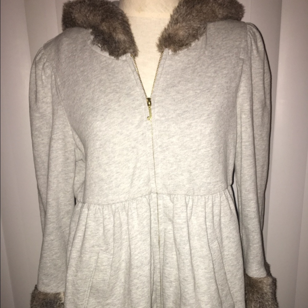 Juicy Couture Zip Fur Hoodie