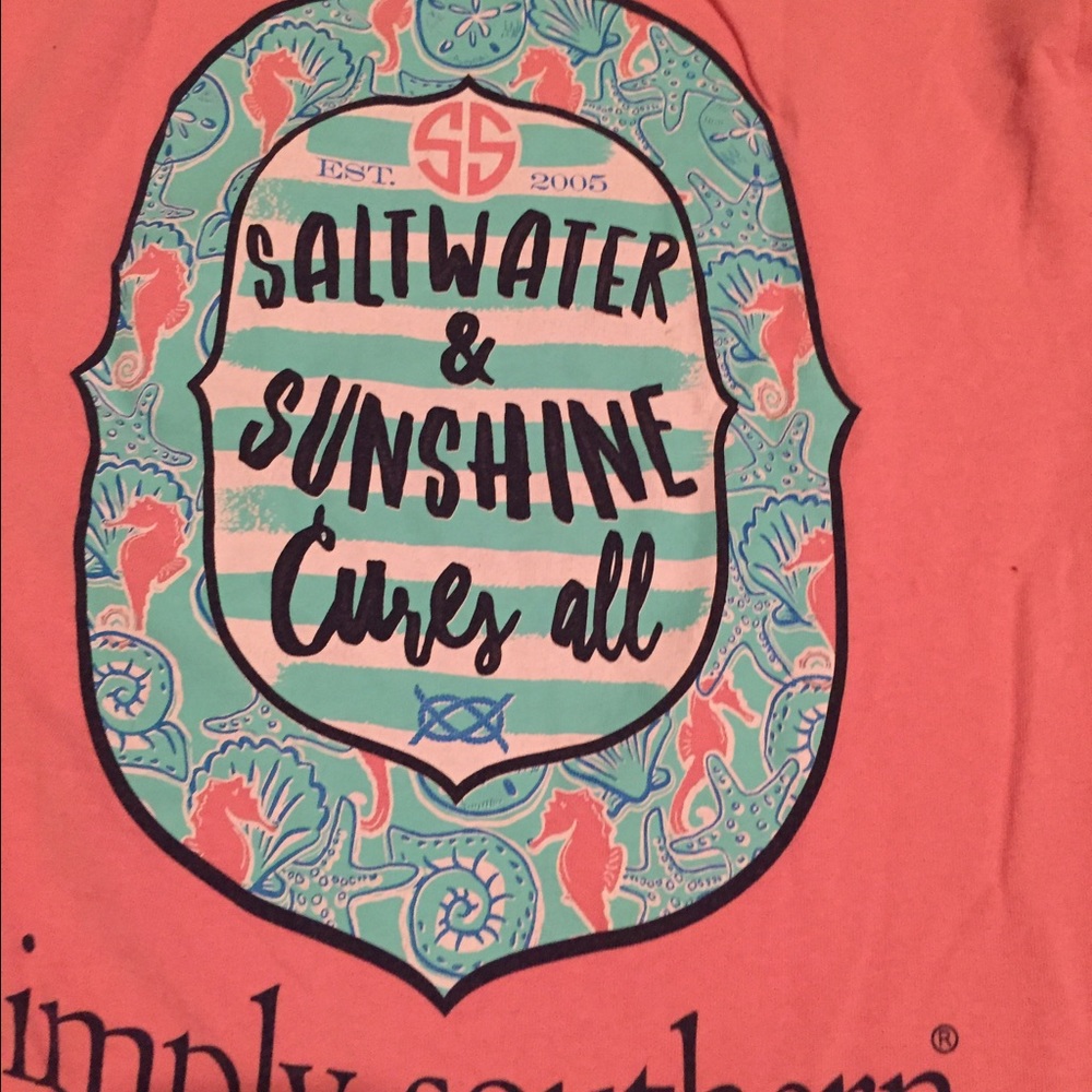 Coral simply southern tshirt