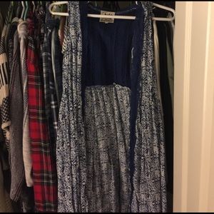Blue and white kimono