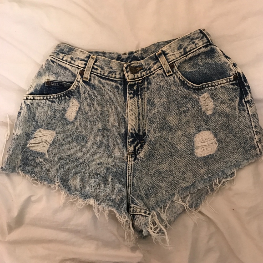 High waisted jeans shorts
