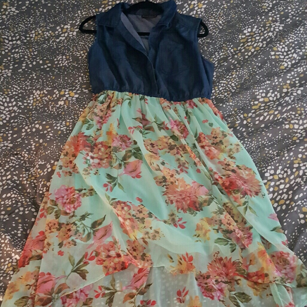 Floral cape dress.