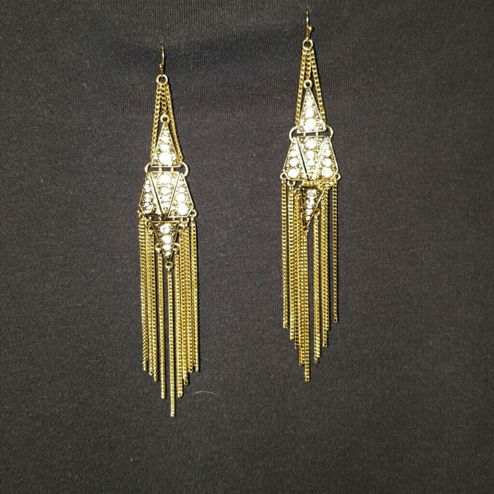 Elegant drip gold chain earrings