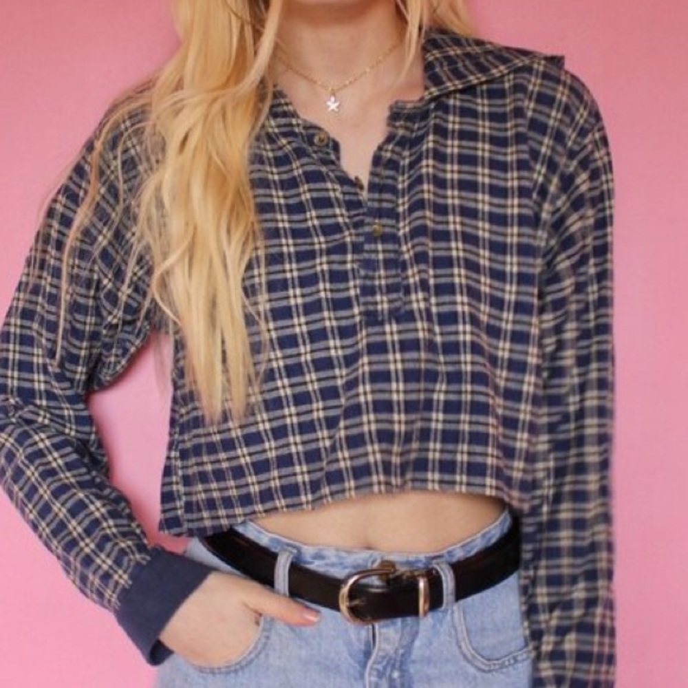 cropped flannel