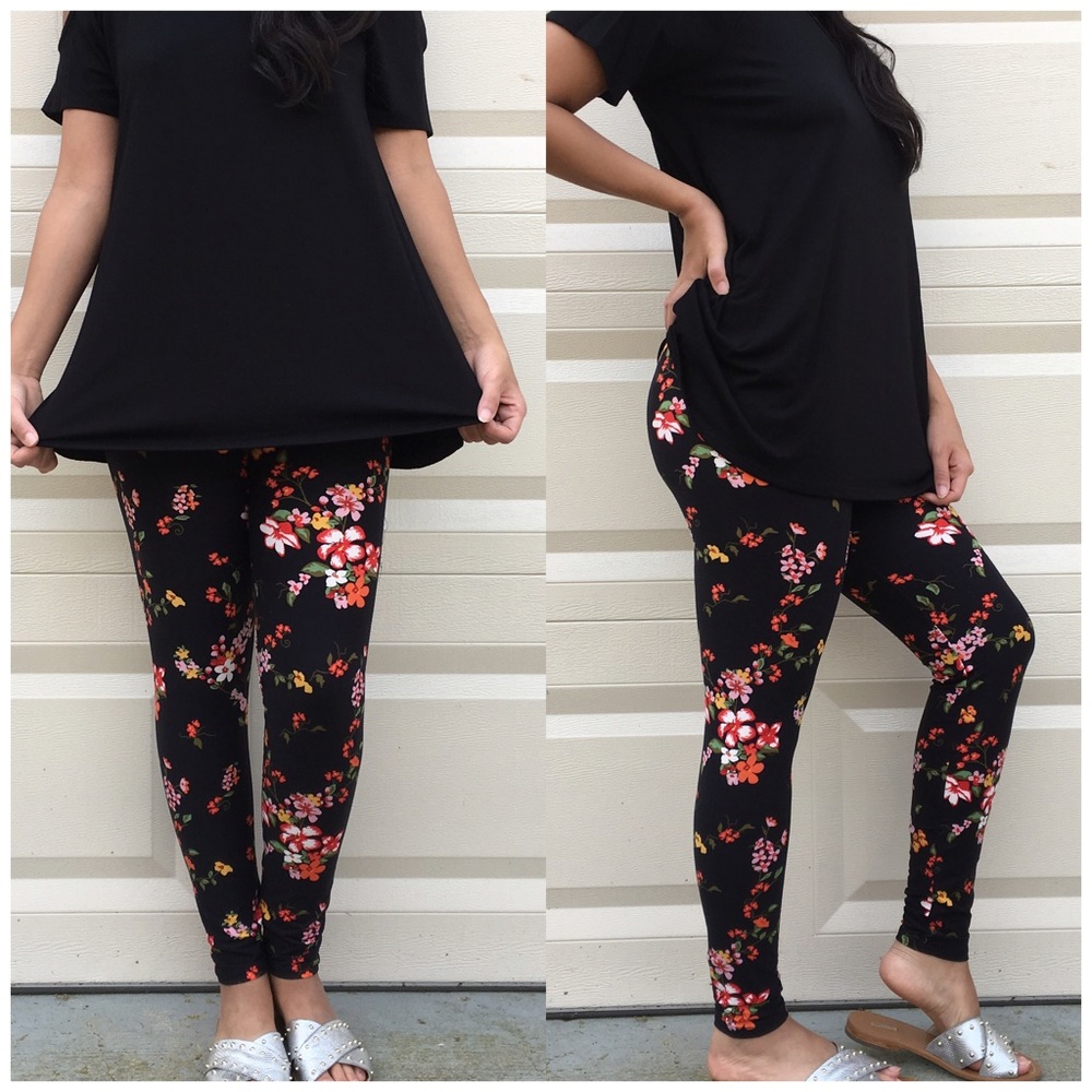 Floral Printed Ankle Leggings - Picture 3 of 4