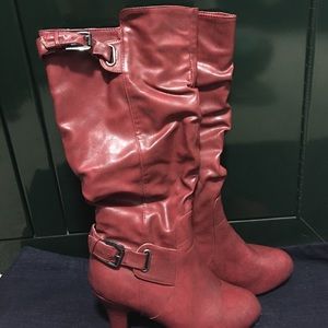 Beautiful marbled red boots