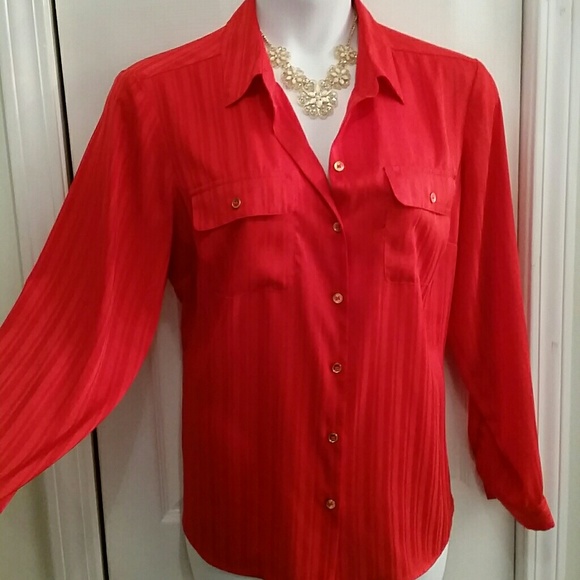 Rich orange JNY blouse - Picture 2 of 8