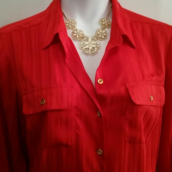 Rich orange JNY blouse - Picture 3 of 8