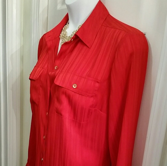 Rich orange JNY blouse - Picture 5 of 8