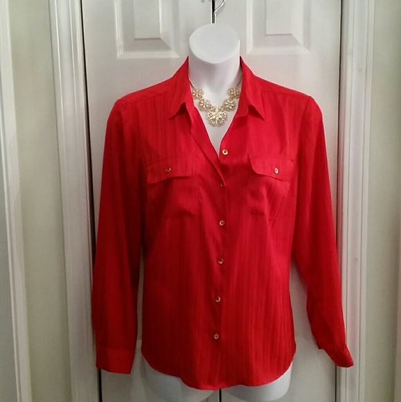 Rich orange JNY blouse - Picture 6 of 8