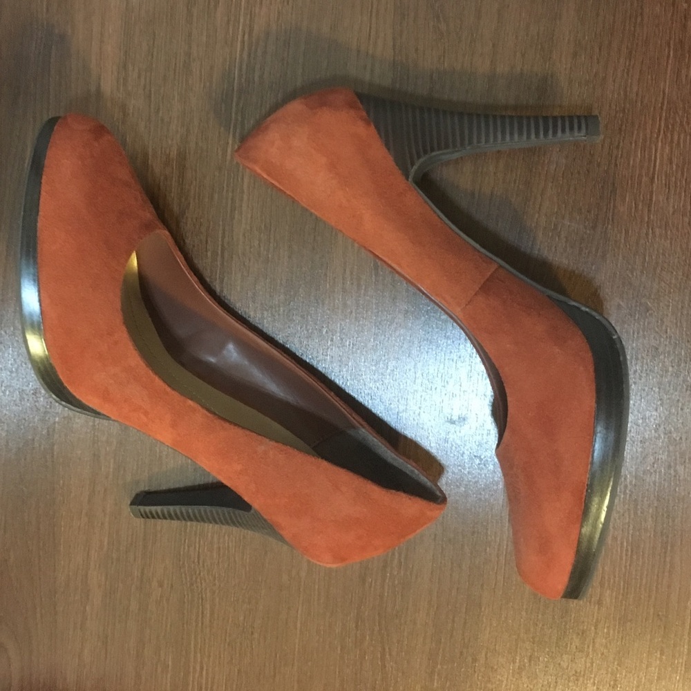 Burnt Orange Suede Heels