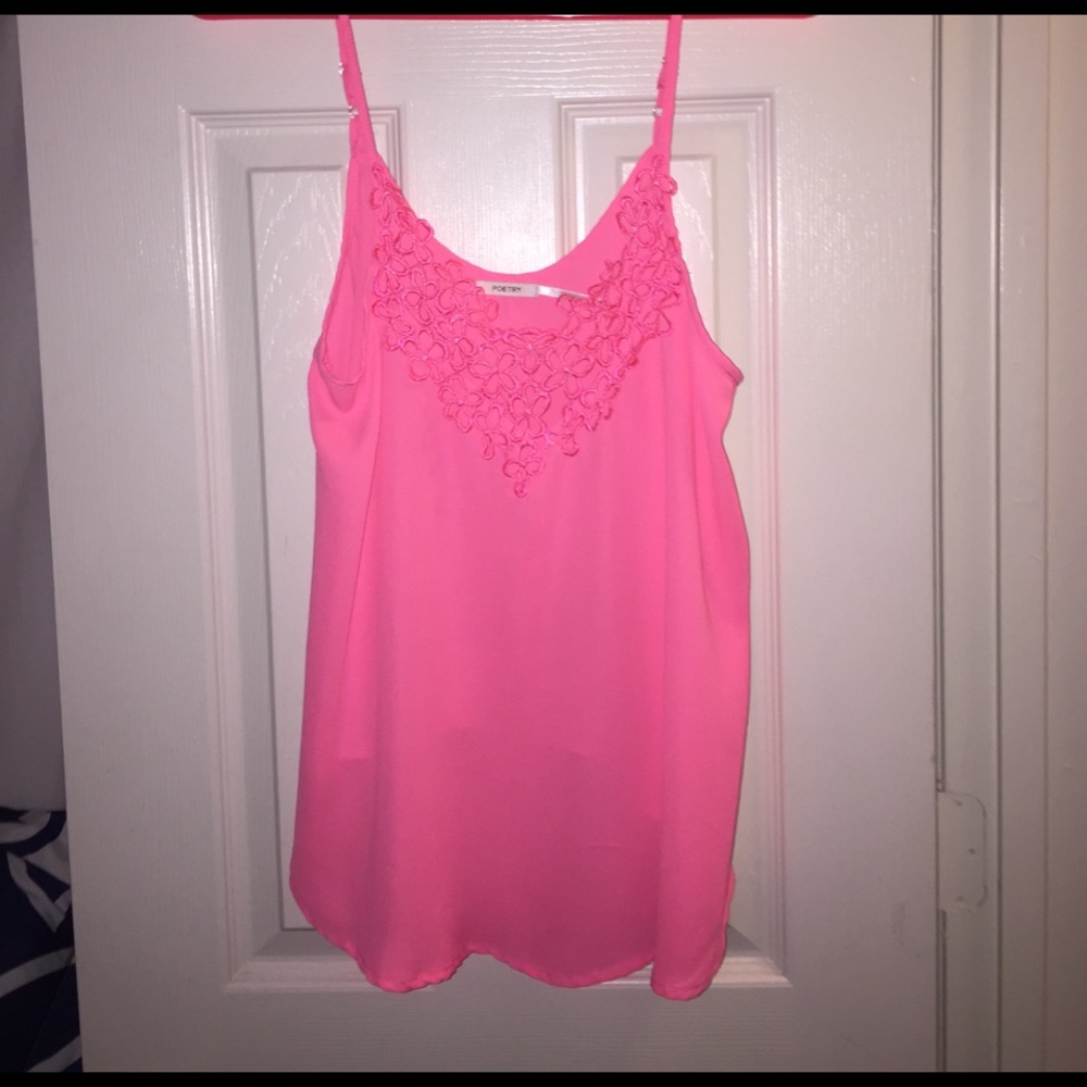 NWOT Neon pink tank top