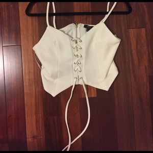 Cream color crop-top