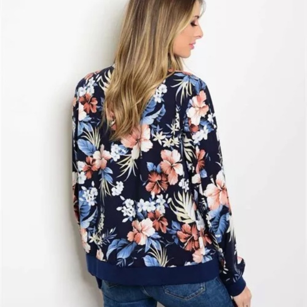 Tropical floral bomber jacket - Picture 3 of 6